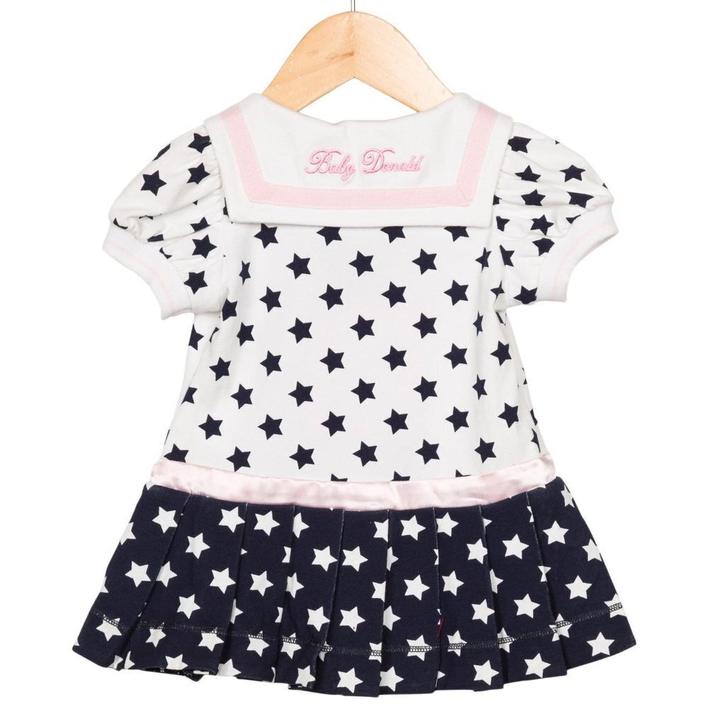 MONNALISA Girls' Pleated Star Print Dress w/ Tags - Picture 2 of 2